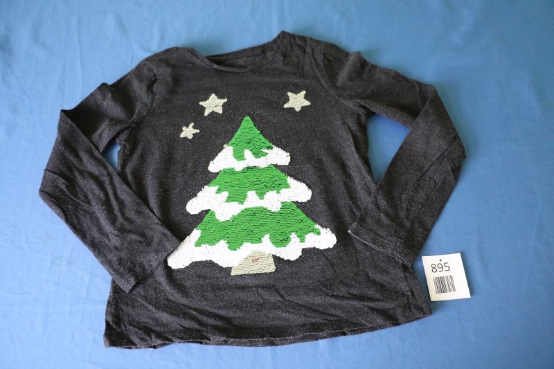 Langarm-Shirt mit Weihnachtsbaum-Motiv