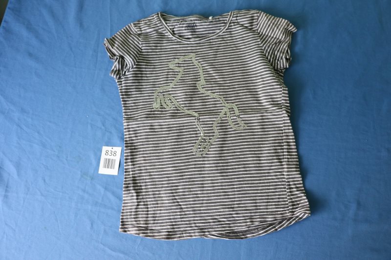 Gestreiftes T-Shirt mit Pferdemotiv