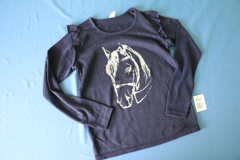 Langarm-Shirt mit Pferdemotiv